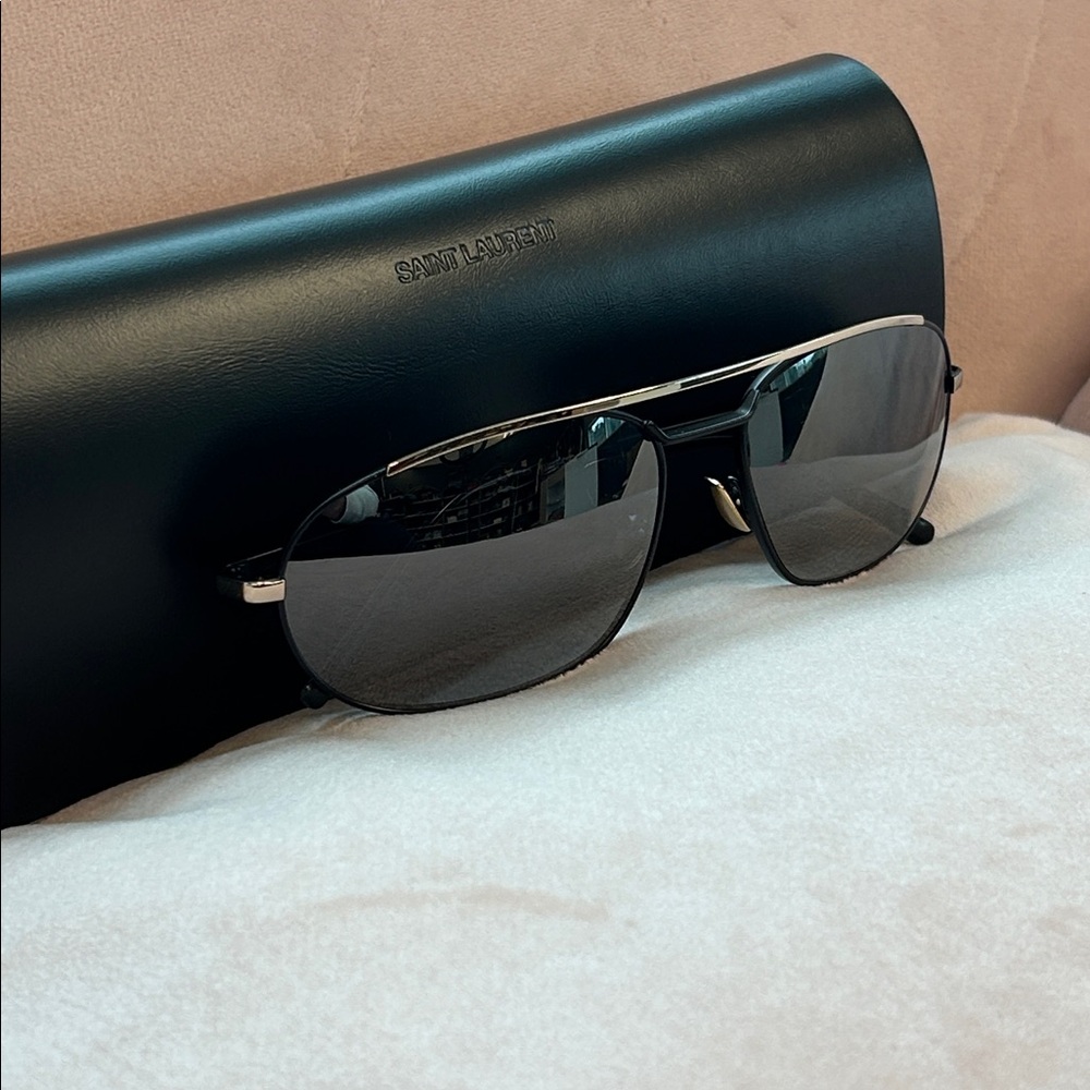 Saint Laurent Sunglasses Black & Gold - Picture 1 of 6